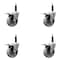 Service Caster 4'' Semi Steel Swivel 3/4'' Expanding Stem Caster Set Total Lock Brake, 4PK SCC-EXTTL20S414-SSS-34-4 - alternate 1